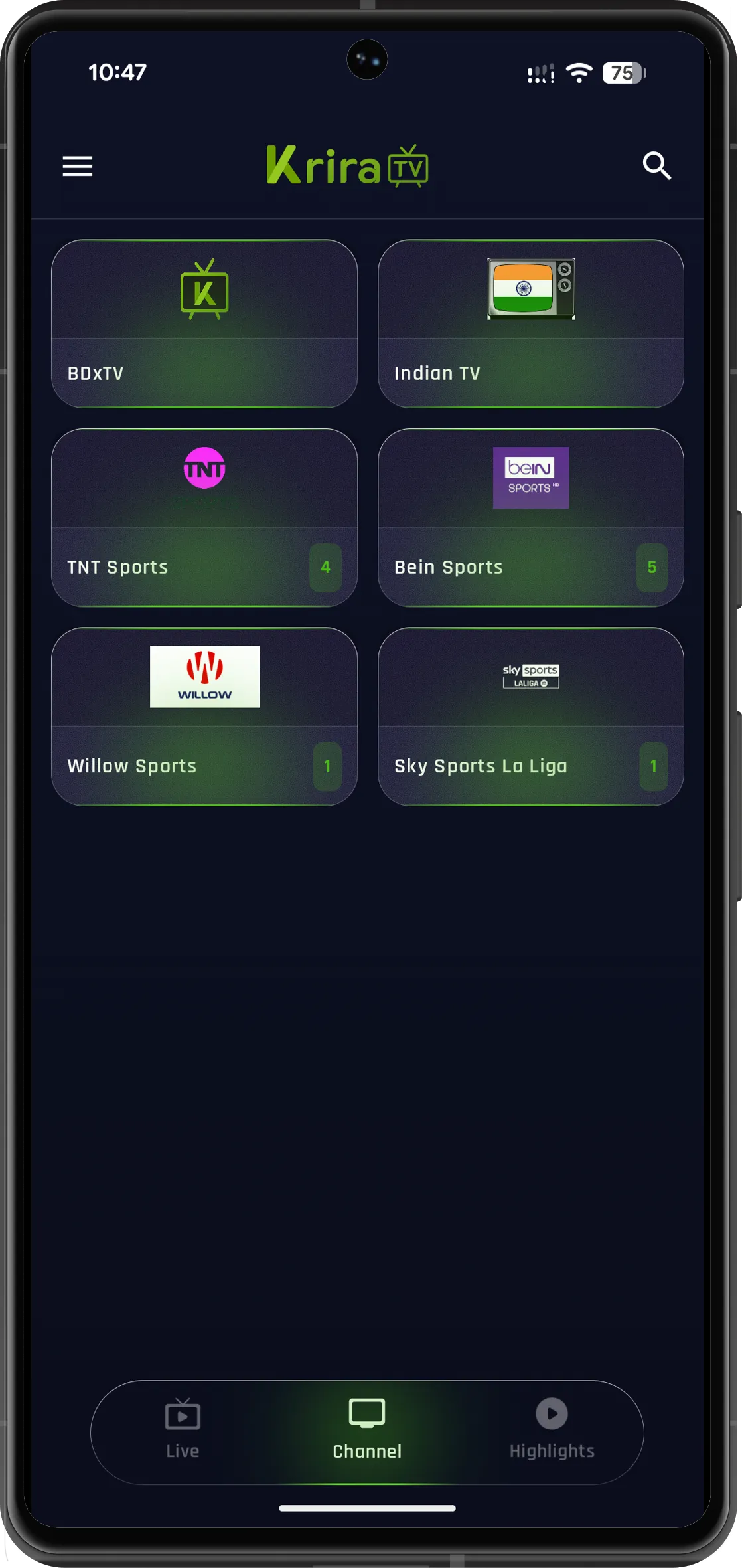 Krira TV App